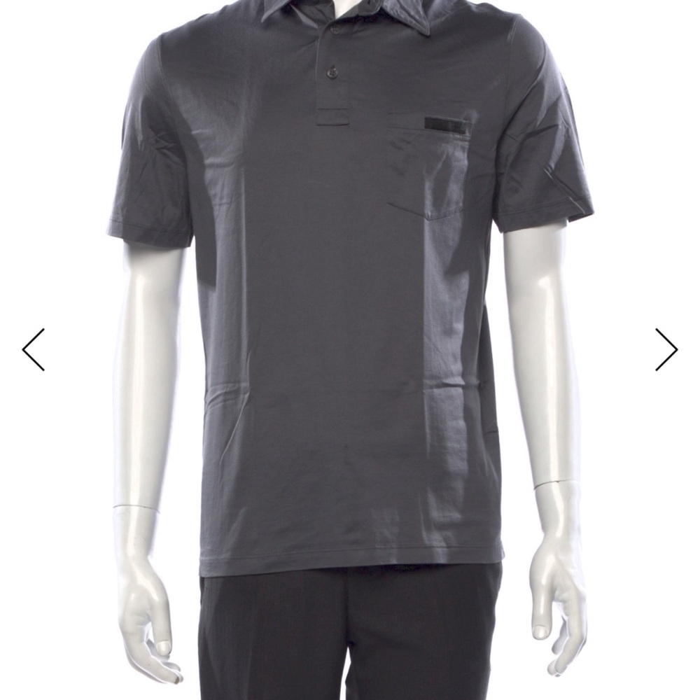 Prada Charcoal Short Sleeve Polo Shirt - Picture 4 of 4